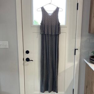 Loft black and white maxi dress